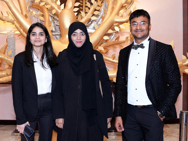 Award winners celebrating at the Golden Entrepreneur Awards gala in Dubai
