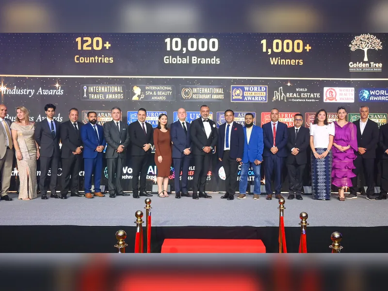 2024 Golden Entrepreneur Awards winners on stage at the gala