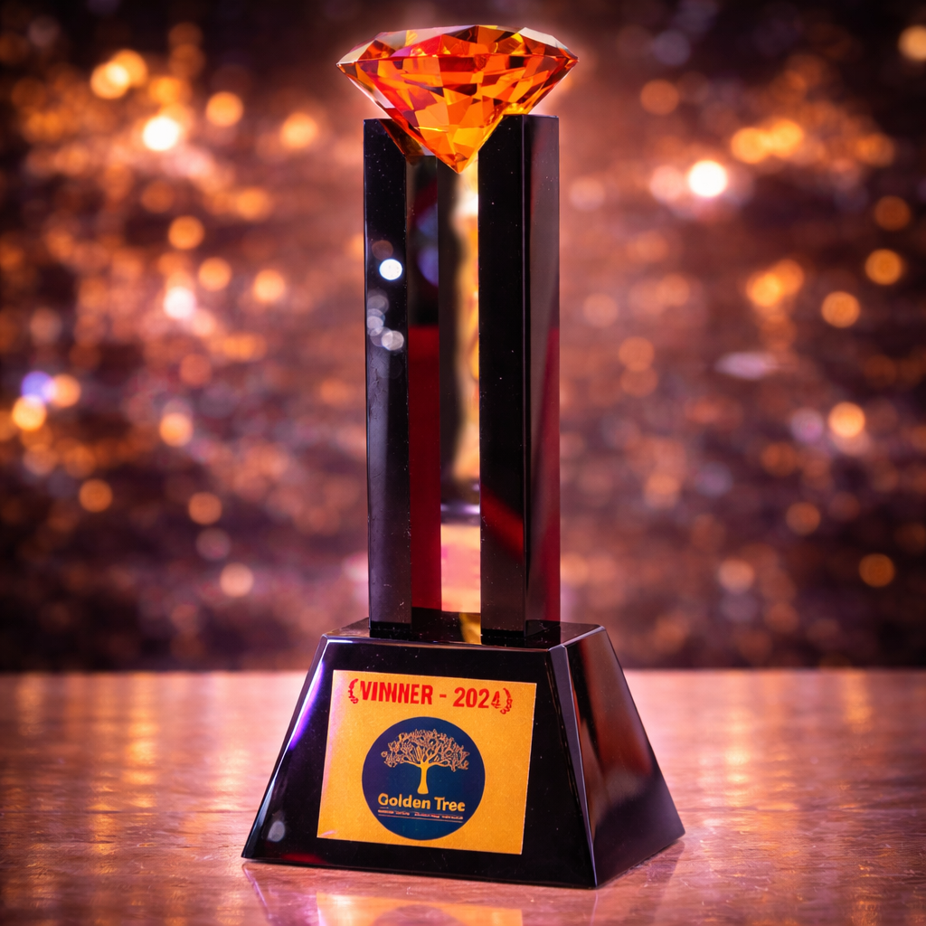 Golden Entrepreneur Awards Winner Crystal Trophy — Diamond Edition