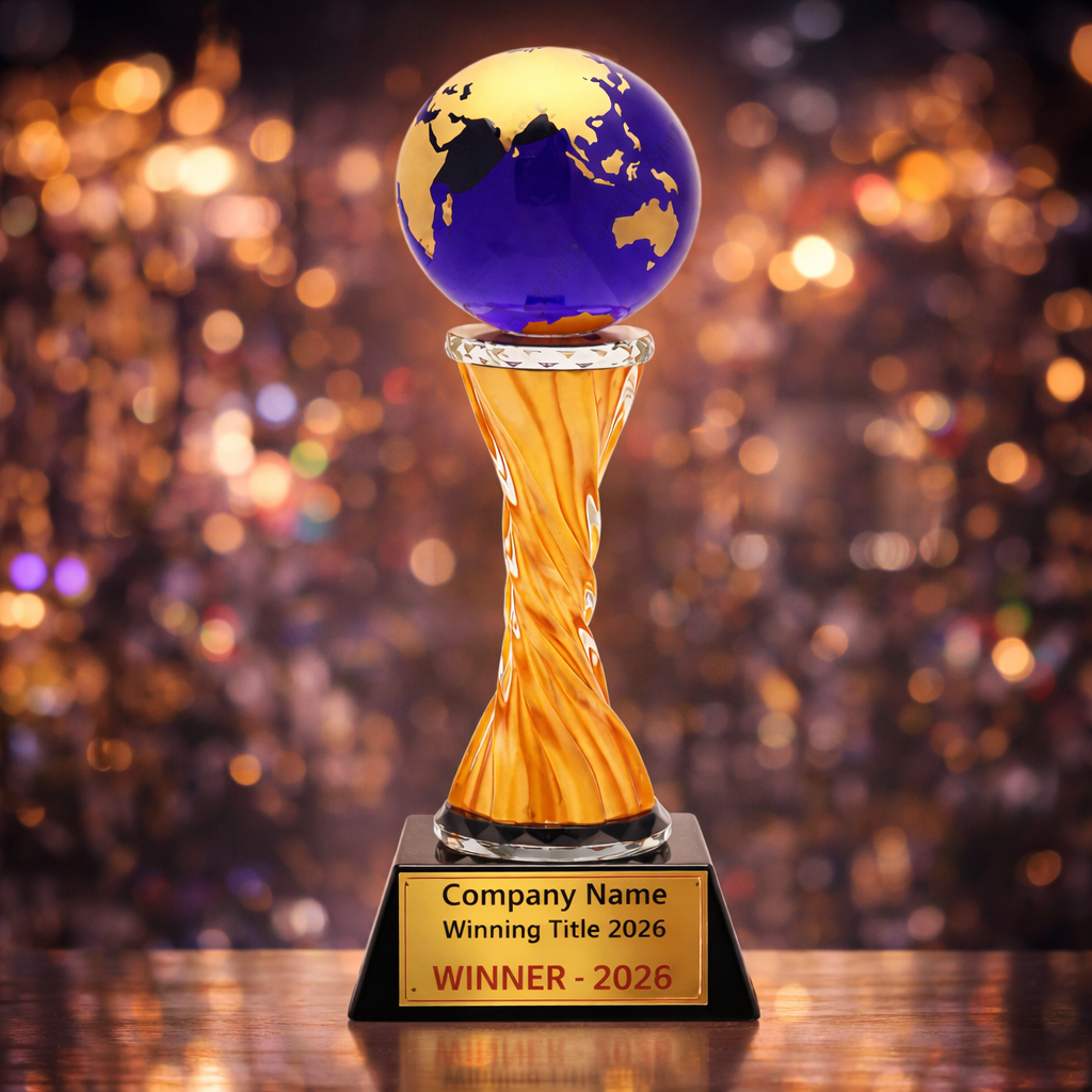 Golden Entrepreneur Awards Winner Trophy — Crystal Globe Trophy 2026